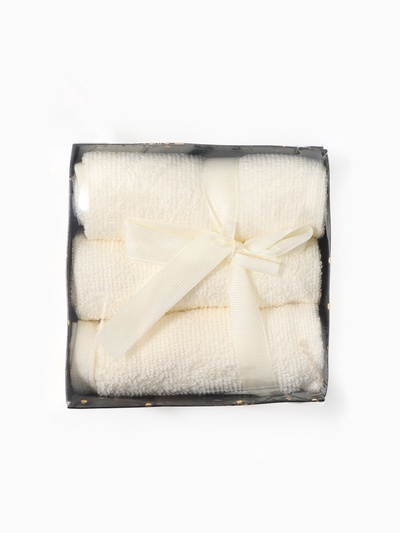 Набор махровых полотенец Merry Christmas, 3 шт., бежевые, 30×30 см, хлопок 340 г/м²