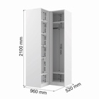 УЦЕНКА Шкаф угловой Мадера, 960/960х520х2100, Белый - Фото 2