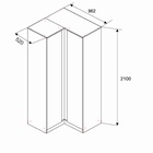 УЦЕНКА Шкаф угловой Мадера, 960/960х520х2100, Белый - Фото 3