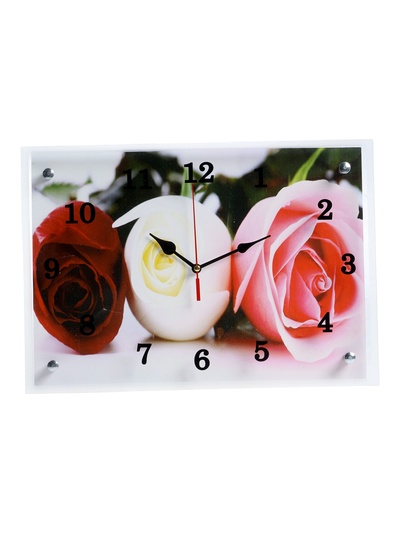 УЦЕНКА Часы-картина настенные, интерьерные «Три розы», бесшумные, 25×35 см