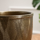 УЦЕНКА Горшок цветочный с поддоном 5 л, темное золото керамика, «Греция» (М) - Фото 3