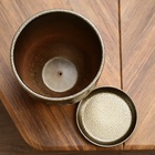 УЦЕНКА Горшок цветочный с поддоном 5 л, темное золото керамика, «Греция» (М) - Фото 4