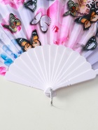 Веер складной «Бабочки и цветы на леопарде», 23 см, МИКС 4301249
