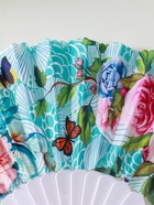 Веер складной «Цветы и узоры», широкие лопасти, золото, 23 см, МИКС 9315070