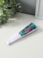 Веер складной «Цветы и узоры», широкие лопасти, золото, 23 см, МИКС 9315070