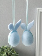 Подвесное украшение пасхальное «Яйца с заичьими ушками», 2 шт., голубой, 3.5×4×9 см - фото 14999273