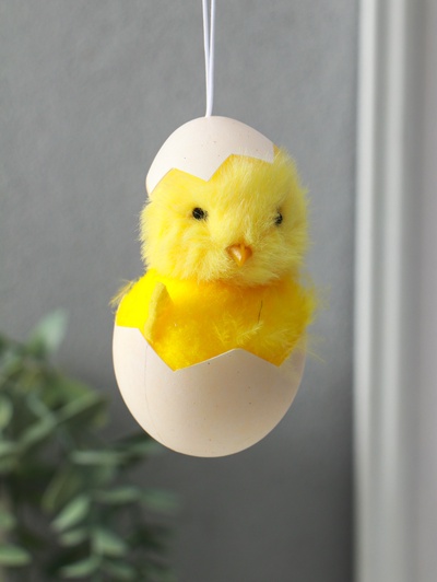 Подвесное украшение пасхальное «Вылупившийся цыплёнок в скорлупе», 5×5.5×9.5 см