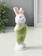 Фигурка «Белый зайчик в зелёном комбинезоне», 4×6×15 см 10905198