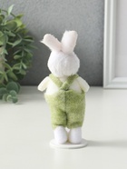 Фигурка «Белый зайчик в зелёном комбинезоне», 4×6×15 см 10905198