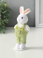 Фигурка «Белый зайчик в зелёном комбинезоне», 4×6×15 см 10905198