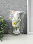 Фигурка «Белый зайчик в зелёном комбинезоне», 4×6×15 см 10905198