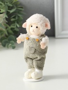 Фигурка «Белый барашек в зелёно-сером комбинезоне», 4×6.5×13 см - Фото 4