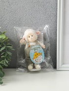 Фигурка «Белый барашек в зелёно-сером комбинезоне», 4×6.5×13 см - Фото 5