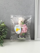 Фигурка пасхальная «Зайка в платьице с бутоном пиона в лапках», 5.5×5×19 см 10905203