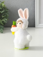 Фигурка пасхальная «Малыш в костюме кролика с морковкой», 7.5×5.5×14.5 см - фото 809381247