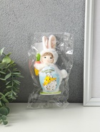 Фигурка пасхальная «Малыш в костюме кролика с морковкой», 7.5×5.5×14.5 см - фото 809381250