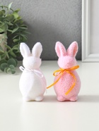 Набор фигурок пасхальных «Два кролика с бантиками», 2 шт., 4×4.5×10.5 см 10914078