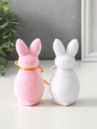 Набор фигурок пасхальных «Два кролика с бантиками», 2 шт., 4×4.5×10.5 см 10914078