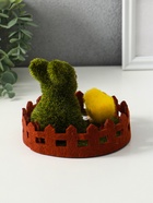 Фигурка пасхальная «Зайчик с цыплятами на лужайке с забором», 12.5×12.5×10.5 см - фото 63635005