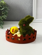 Фигурка пасхальная «Зайчик с цыплятами на лужайке с забором», 12.5×12.5×10.5 см - фото 63635006