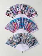 Веер складной «Котики. Цветочная абстракция», широкие лопасти, 23 см, МИКС 10933334