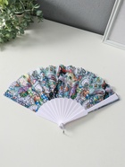 Веер складной «Котики. Цветочная абстракция», широкие лопасти, 23 см, МИКС 10933334