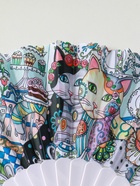 Веер складной «Котики. Цветочная абстракция», широкие лопасти, 23 см, МИКС 10933334