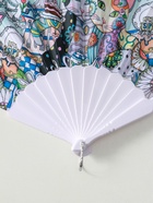 Веер складной «Котики. Цветочная абстракция», широкие лопасти, 23 см, МИКС 10933334