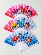 Веер складной «Ромашки и бабочки», широкие лопасти, 23 см, МИКС 10933335