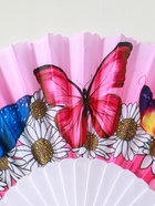 Веер складной «Ромашки и бабочки», широкие лопасти, 23 см, МИКС 10933335
