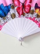 Веер складной «Ромашки и бабочки», широкие лопасти, 23 см, МИКС 10933335