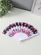 Веер складной «Цветочный», широкие лопасти, 23 см, МИКС 10933336