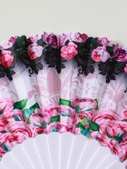 Веер складной «Цветочный», широкие лопасти, 23 см, МИКС 10933336