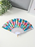 Веер складной «Россыпь цветов», широкие лопасти, 23 см, МИКС 10933338