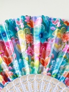 Веер складной «Россыпь цветов», широкие лопасти, 23 см, МИКС 10933338