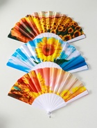 Веер складной «Подсолнухи», широкие лопасти, 23 см, МИКС 10933339