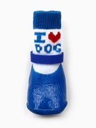 Носки «Я люблю», размер M, 4.5×6 см, с прорезиненной подошвой, синие 10938999