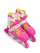 Коньки раздвижные BlackAqua, р. 35-38, для фитнеса, с роликовой платформой, цвет фуксия 10964186