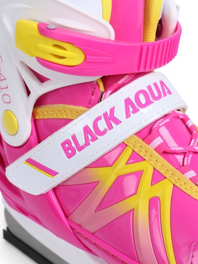Коньки раздвижные BlackAqua, р. 39-42, для фитнеса, с роликовой платформой, цвет фуксия
