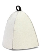 Шапка для бани с принтом "Березки и небо", белая 10925607