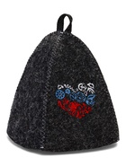 Шапка для бани с принтом "Цветочный триколор", серая 10925611