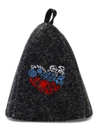 Шапка для бани с принтом "Цветочный триколор", серая 10925611