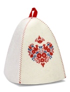 Шапка для бани с принтом "Славянка славянка", белая 10925612