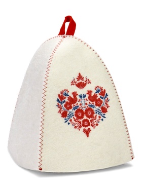 Шапка для бани и сауны «Славянка», полиэфир, шерсть, белая 10925612