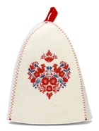 Шапка для бани с принтом "Славянка славянка", белая 10925612