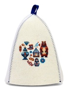 Шапка для бани с принтом "Русские традиции", белая 10925613