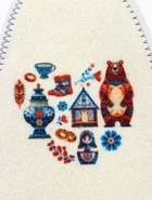 Шапка для бани с принтом "Русские традиции", белая 10925613