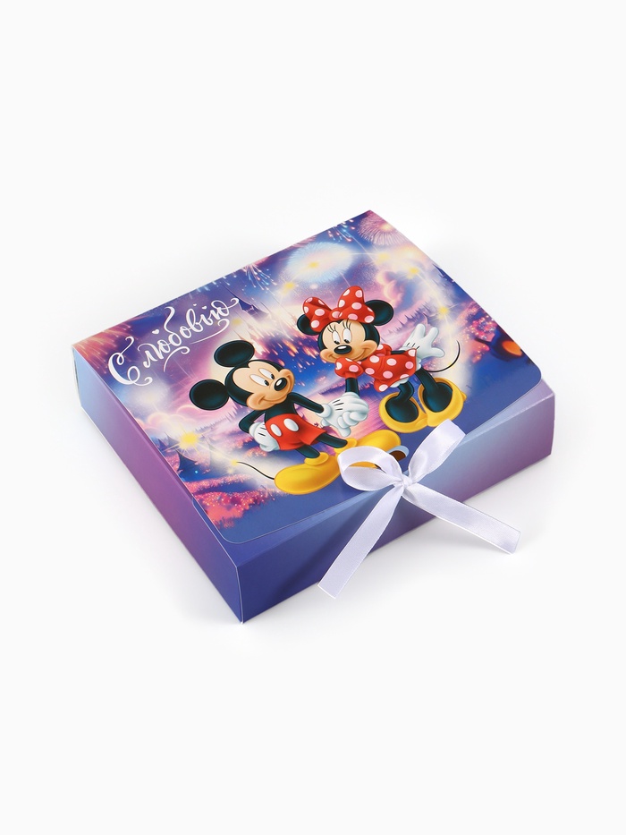 Коробка подарочная «Микки и Минни», 20×18×5 см - Фото 1