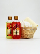 Подарочный набор новогодний косметики в деревянной корзине: гель для душа, пена и полотенце, URAL LAB 10952759