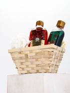 Подарочный набор новогодний в деревянной корзине: гель для душа, пена для ванны и полотенце, аромат хвойный лес и вишнёвый пирог, URAL LAB 10952761